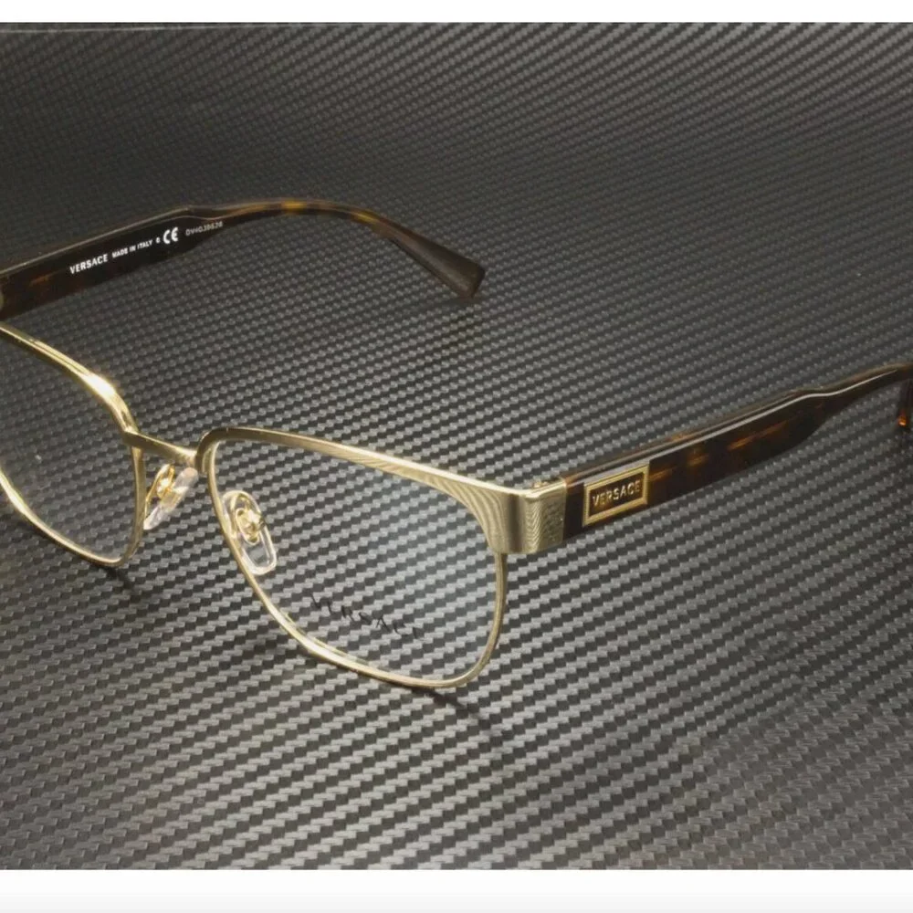VERSACE Gold Square Men's Eyeglasses 54 mm - Picture 1 of 4